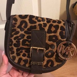 Michael Kors animal print mini cross body